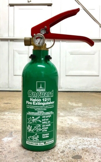 Halon fire extinguisher