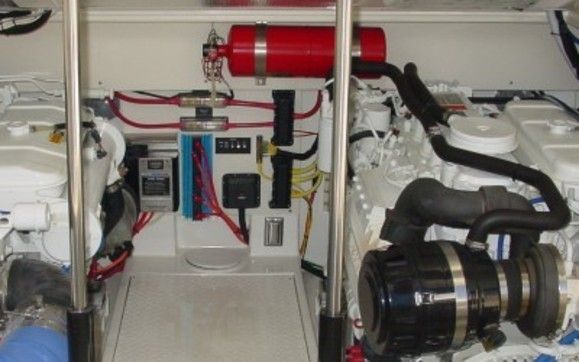 Marine fire protection in an engine room