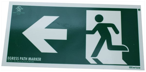 IBC and NYC compliant directional marker (left arrow)