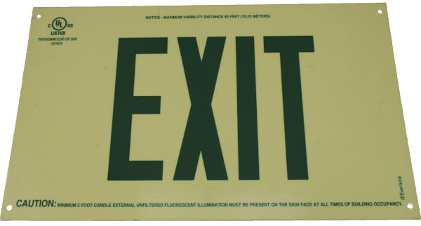 Everlux Negative Image Green And White Exit Sign