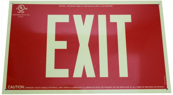 Everlux Positive Image Red And White Exit Sign
