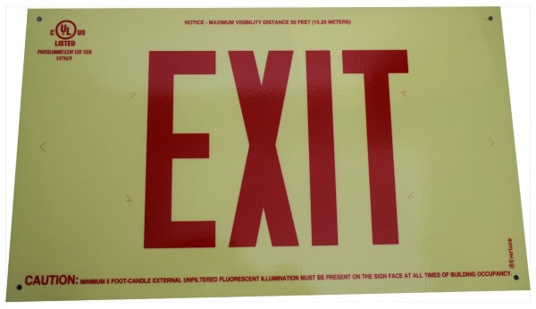 Everlux Negative Image Red And White Exit Sign