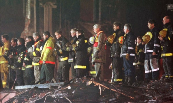 Firefighters mourning the Worcester fire