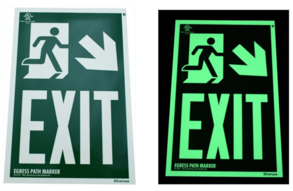 illuminated emergency exit sign