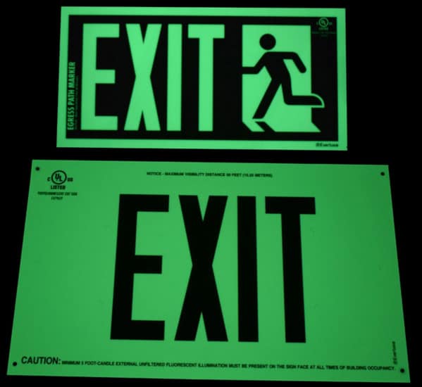 Glow in the dark signs