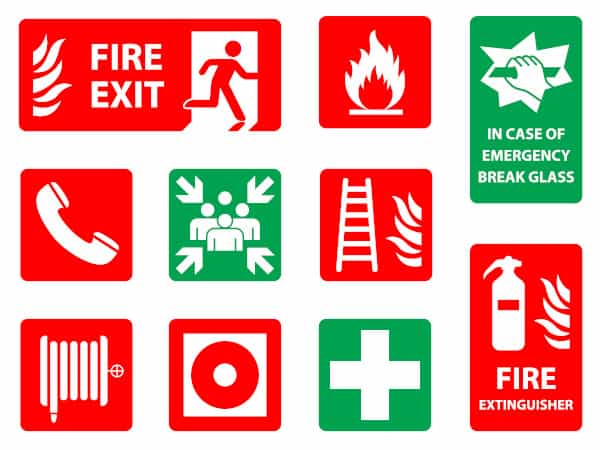 Self-Adhesive EEC Directive Fire Exit Signs 
