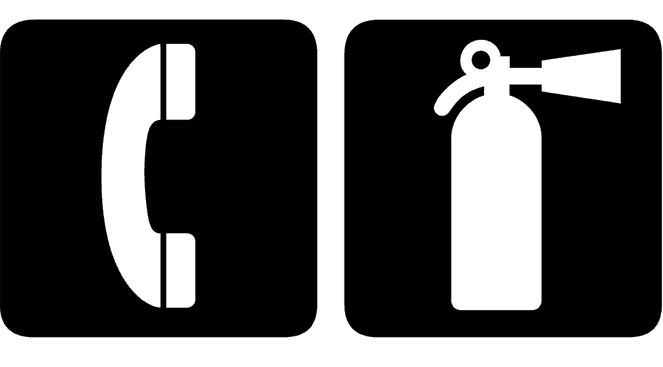 fire safety symbol black and white