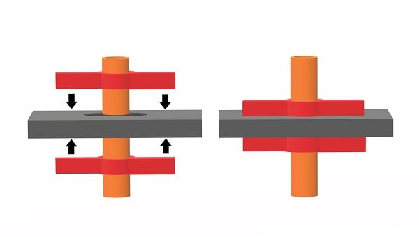 Riser clamp placement diagram