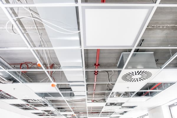 Suspended ceilings and fire sprinklers