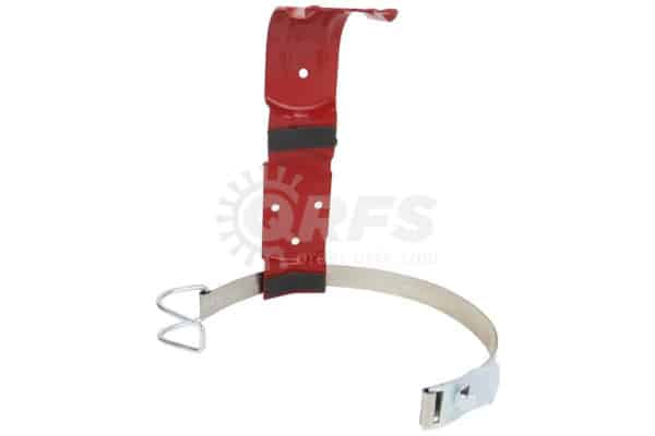 Fire extinguisher strap bracket