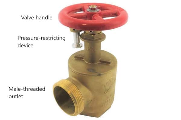 Diagrammed hose valve parts