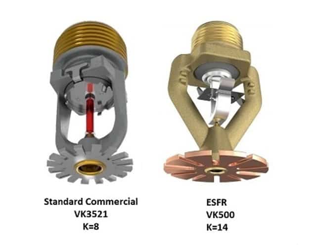 Standard vs ESFR sprinkler