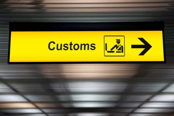 Customs sign