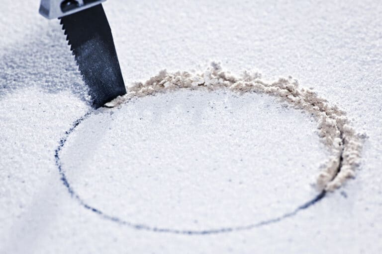 Oversized hole cut for fire sprinklers