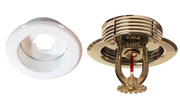 Two-piece recessed fire sprinkler escutcheons