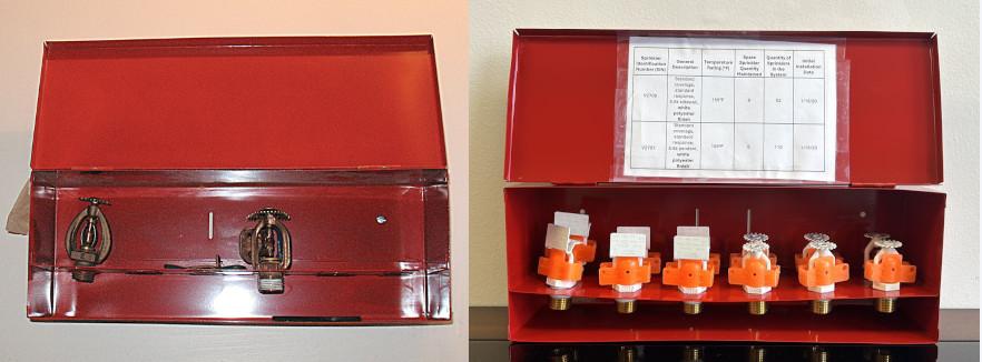 Spare sprinkler cabinets