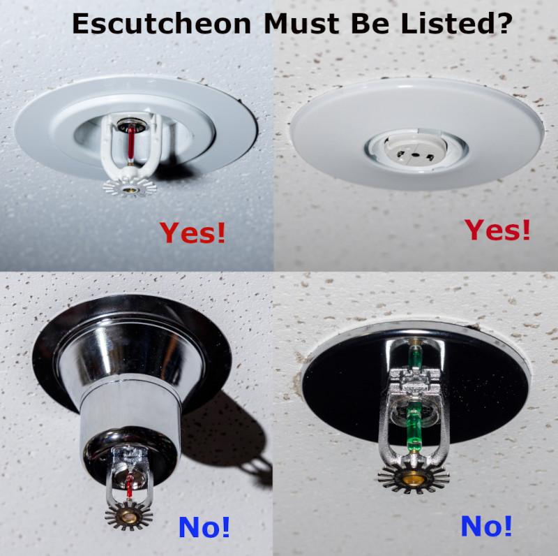 Listed escutcheon rules