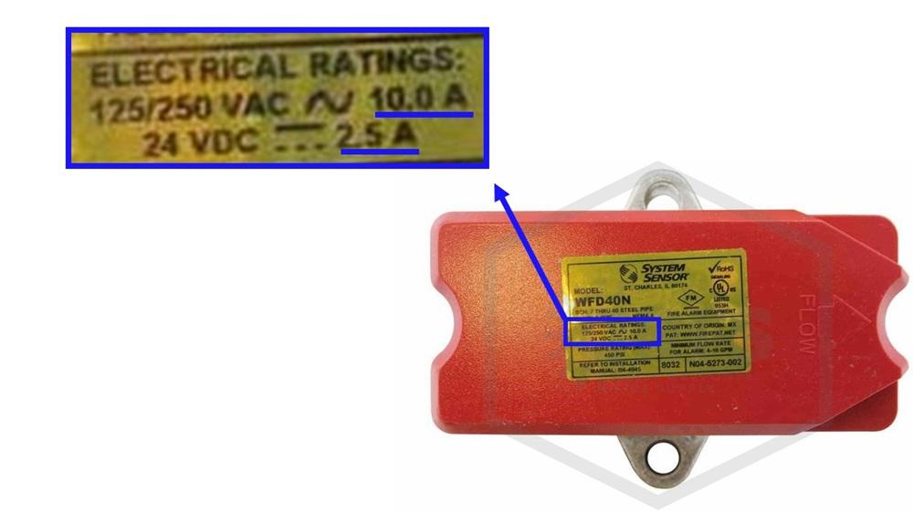 Amp ratings on supervisory switch